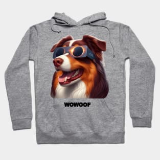 Australian Shepherd Watching the Solar Eclipse Hoodie